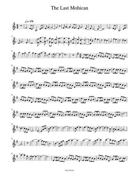 The_Last_Mohican Sheet music for Violin (Solo) | Musescore.com