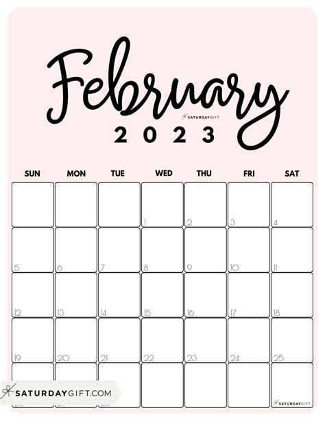 February 2023 Calendar Printable Free