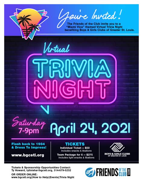 Friends of the Club Trivia Night - Boys & Girls Clubs