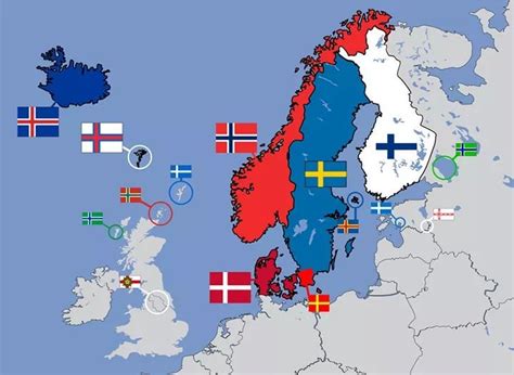 Nordic Flags : r/MapPorn