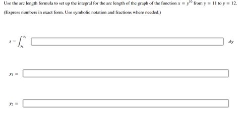 Solved Use the arc length formula to set up the integral for | Chegg.com