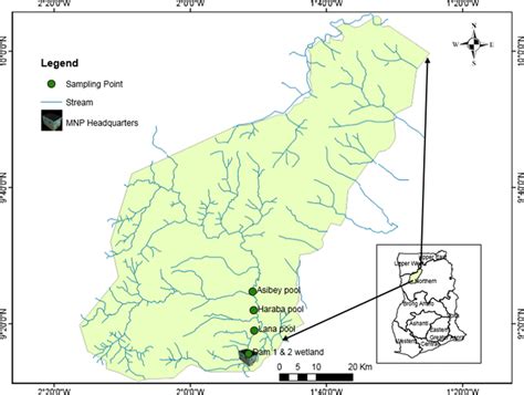 Map of Mole National Park showing the study sites | Download Scientific Diagram