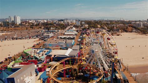 Aerial View Of Santa Monica Pier In Santa Stock Footage SBV-337707403 - Storyblocks