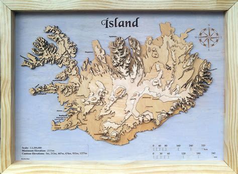 Topographic wooden map of Iceland | Iceland map, Map, Wood map