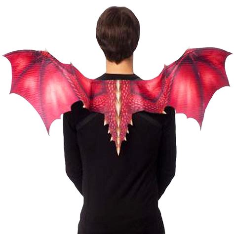 Soft Feel Dragon Wings Adult Costume Accessory, Red - Walmart.com