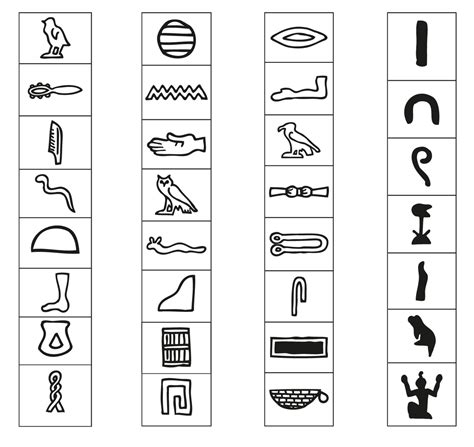 Egyptian Hieroglyphs Alphabet Free Printable