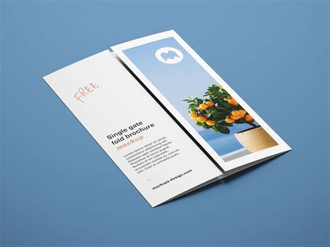 Free A4 Single-Gate Fold Brochure Mockup PSD Set - Good Mockups