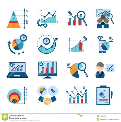 Data Analysis Flat Icons Collection Stock Vector - Image: 60155511 | 무대 배경, 아이콘, 아이콘 모음