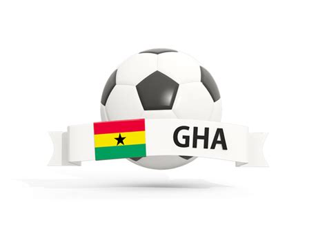 Football with banner. Illustration of flag of Ghana