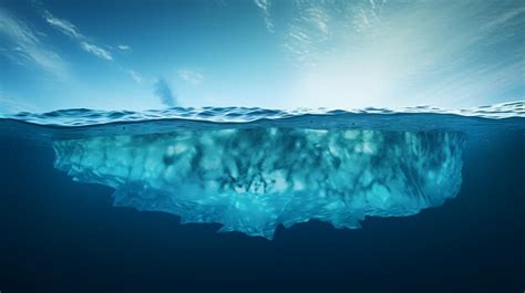 Premium AI Image | Iceberg in Clear Blue Water with Hidden Danger Underwater