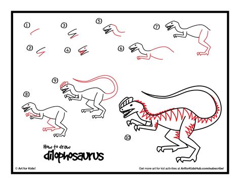 How To Draw A Dilophosaurus - Art for Kids Hub Penguin Drawing Easy ...