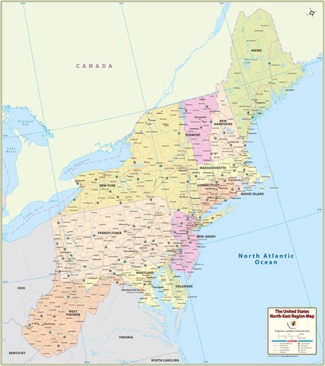 Physical Map Of Northeast Us - PHYQAS