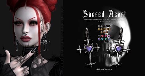 Second Life Marketplace - -SU!- Sacred Heart Earrings
