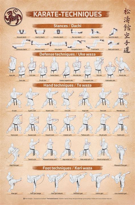 'KARATE TECHNIQUES POSTER von Fiore Tartaglia' Poster von Fiore Tartaglia | Karate training ...