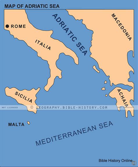 Map of Adriatic Sea - Bible History