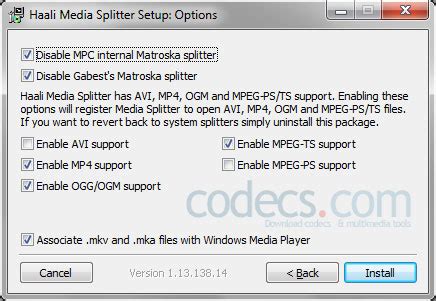 CODECS.COM: Screenshots for Haali Media Splitter 1.13