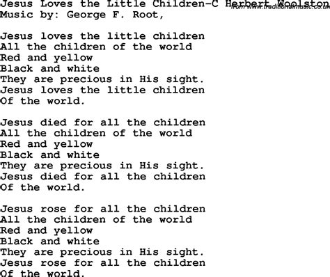 Christian Childrens Song: Jesus Loves The Little Children-C Herbert ...