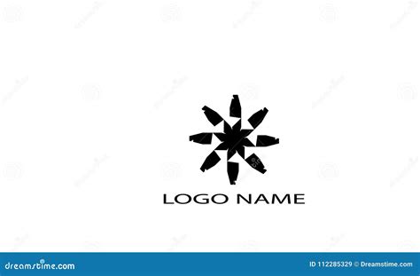 Logo Abstract Circle Black and White Stock Illustration - Illustration ...