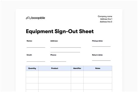 Equipment Sign-Out Sheet/Checkout Form: What to Include + Free Template | Booqable