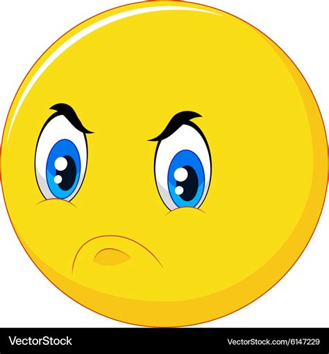 Cartoon emoticon with angry face Royalty Free Vector Image