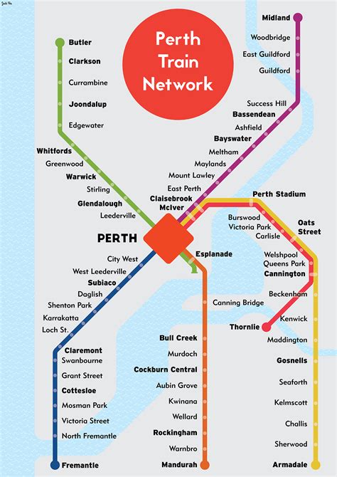 Perth Train Map on Behance