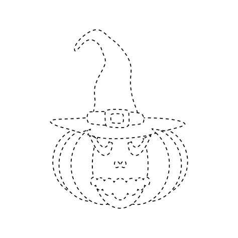 Halloween pumpkin tracing worksheet for kids 11437064 Vector Art at ...