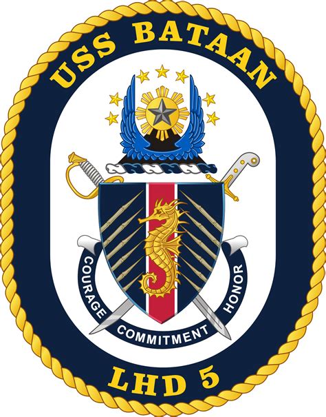 LHD-5 USS BATAAN Ship Insignia | Bataan, Navy insignia, United states navy