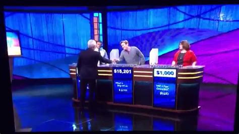 Matt Jackson goes in for the handshake on Jeopardy - YouTube