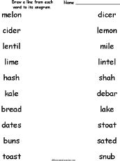 Food Anagrams -- Activities and Worksheets: EnchantedLearning.com