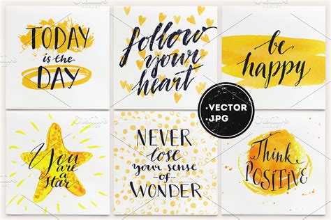 Inspirational quotes lettering | Creative Card Templates ~ Creative Market