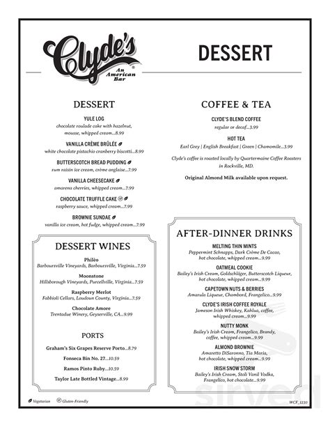 Clyde's of Georgetown menus in 3236 M St NW, Washington, United States