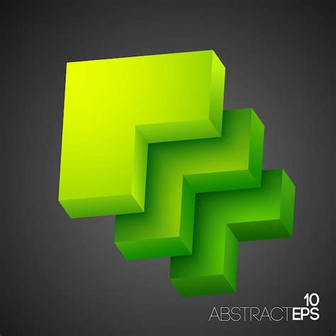 Free Vector | Abstract geometric 3d green shapes
