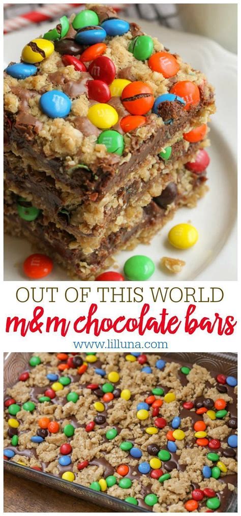 M&M Chocolate Bars | Recipe | Dessert bar recipe, Oat bar recipes ...