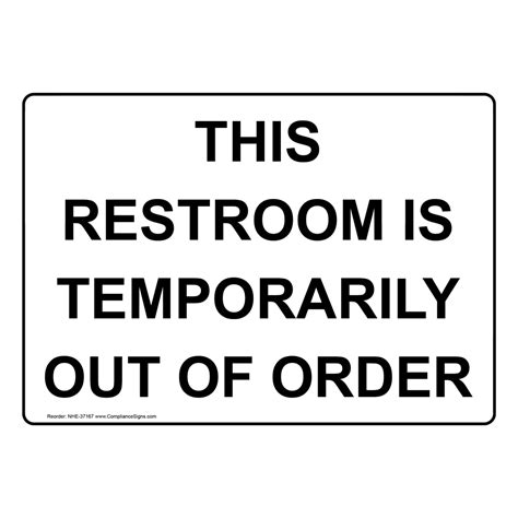 Restrooms Sign - This Restroom Is Temporarily Out Of Order