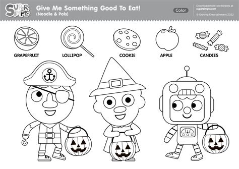 Give Me Something Good To Eat (Noodle & Pals Version) Coloring Page - Super Simple