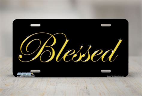 Blessed Front Plate License Plate Blessed Gold Car Tag - Etsy