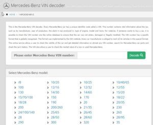 8 Best Free Mercedes VIN Decoder Tools in 2024