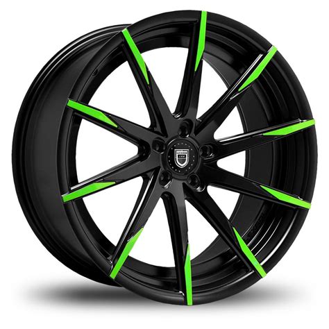 26 inch 26x9.5 LEXANI CSS-15 Black Green wheel rim BLANK +15 | eBay