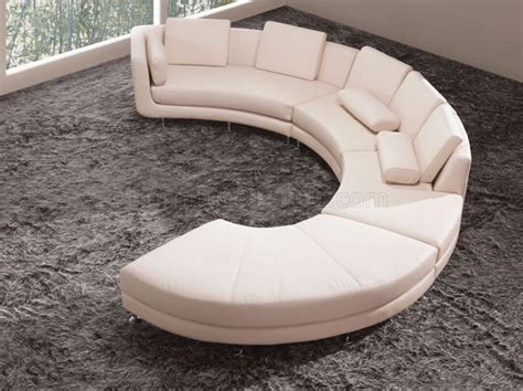 A94 4PC Sectional Sofa Set w/Ottoman in White Bonded Leather