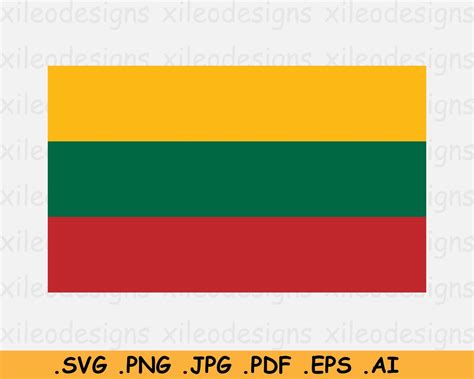 Lithuania National Flag SVG Lithuanian Nation Country Banner | Etsy