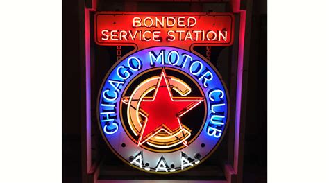 Chicago Motor Club Porcelain Neon Sign SSPN 44x36 at Chicago 2016 as K35 - Mecum Auctions