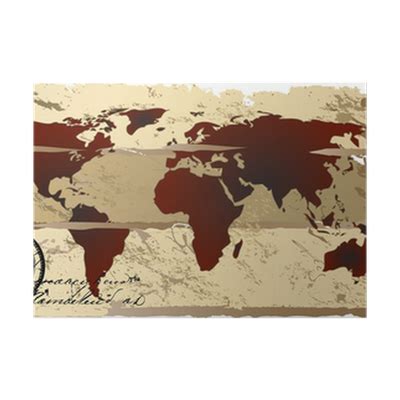 Poster World map vintage - PIXERS.FR