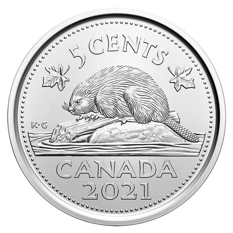 2021 Canadian 5-Cent Beaver Nickel First Strikes Special Wrap Coin Roll