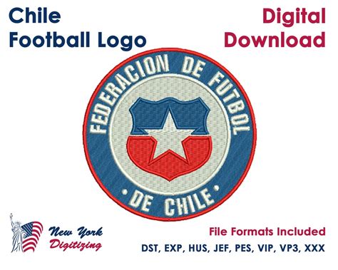 Chile Football Team Logo Embroidery Designs Chile Soccer Team - Etsy