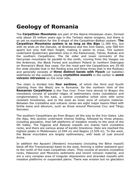 Geology Romania | PDF | Alps | Sedimentary Rock