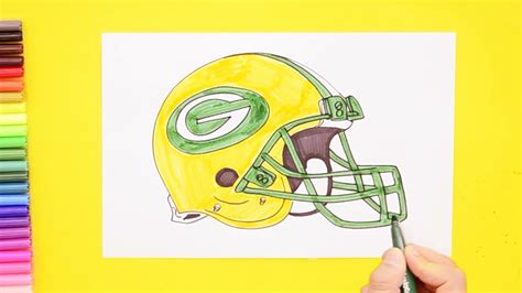 How to draw Green Bay Packers football helmet (NFL) - YouTube