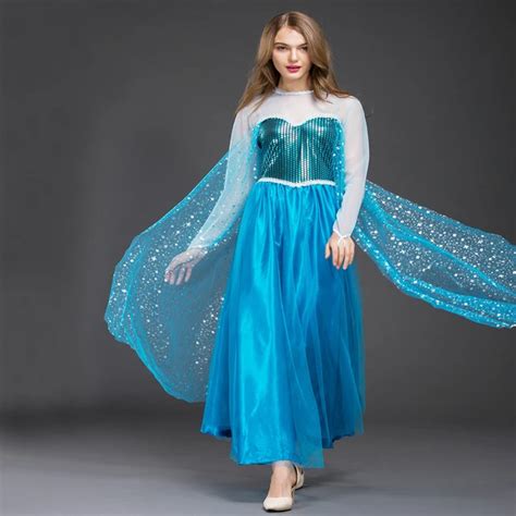 Free shipping New style adult FROZEN dress Halloween role playing cosplay costume Christmas Elsa ...