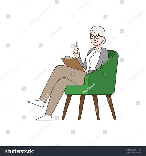 Therapist Woman Vector Illustration Cartoonish Senior Stock Vector (Royalty Free) 2027582732 ...