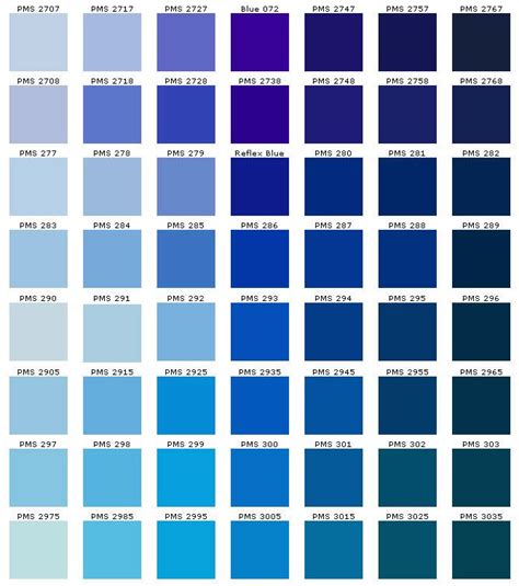 Pms Navy Blue Color Chart