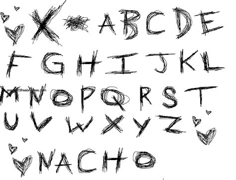 Scribble Alphabet Letters | Text Brushes Photoshop Cs3 | 123Freebrushes